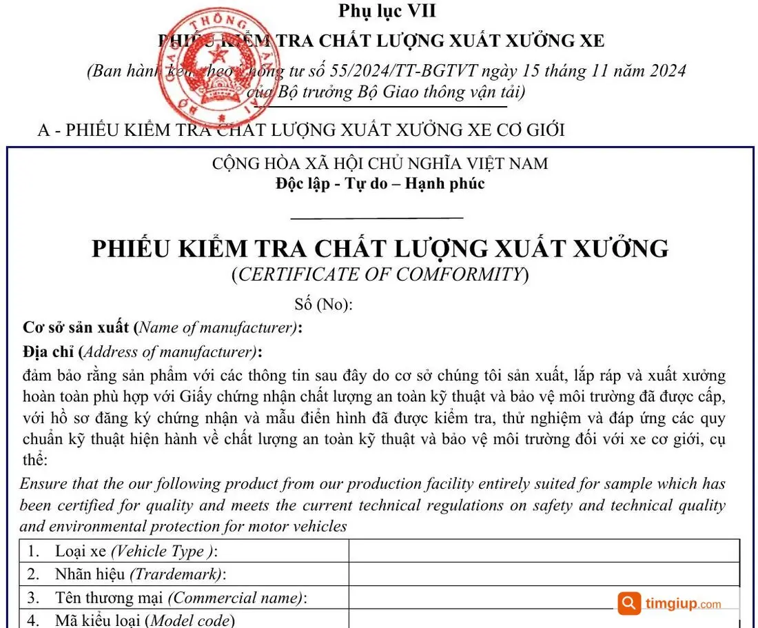 Mất phiếu kiểm tra chất lượng xuất xưởng: còn đăng ký xe được không?