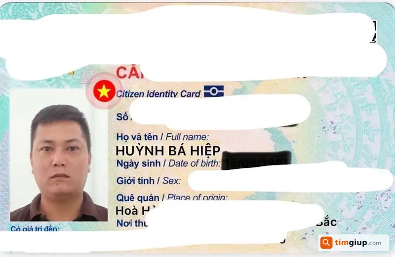 Tìm CCCD Huỳnh Bá Hiệp thất lạc tại khu vực TP Đà Nẵng