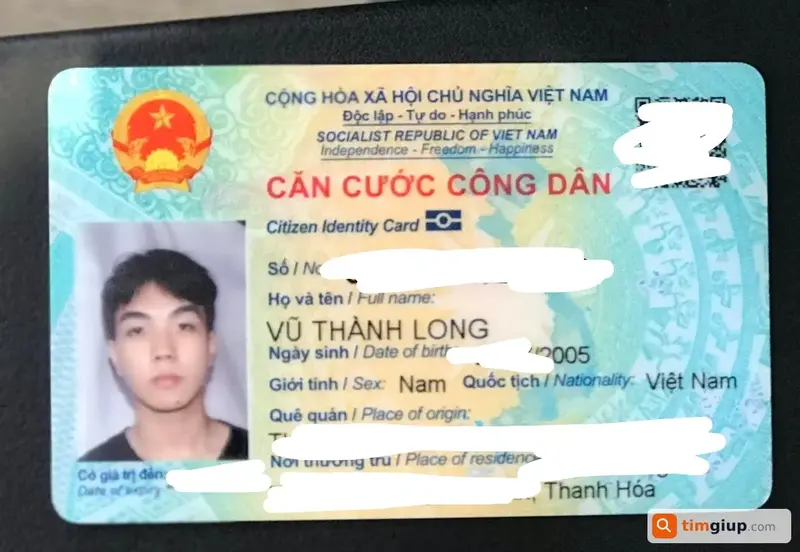 Tìm ví đánh rơi tại Hà Nội tên Vũ Thành Long