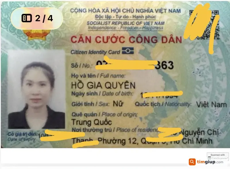 Tìm ví đánh rơi mang tên Hồ Gia Quyên tại TP. Hồ Chí Minh