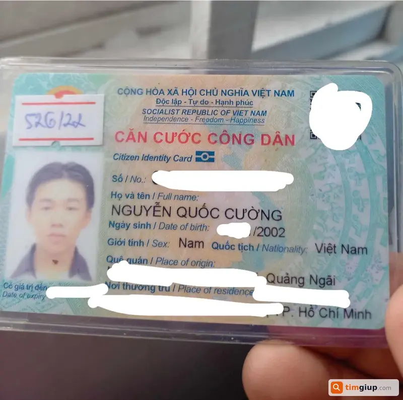 Tìm ví chứa giấy tờ tùy thân của Nguyễn Quốc Cường tại Quận 11, TP.HCM