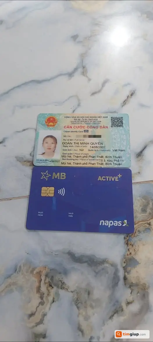 Nhặt được CCCD và thẻ ngân hàng, tìm người đánh rơi liên hệ nhận lại