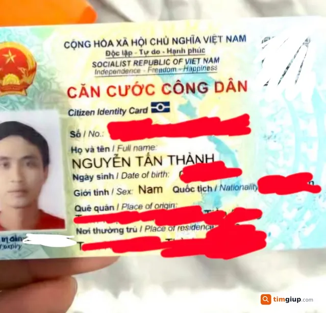 Tìm ví và giấy tờ tùy thân tên Nguyễn Tấn Thành tại Quận 5, TP.HCM