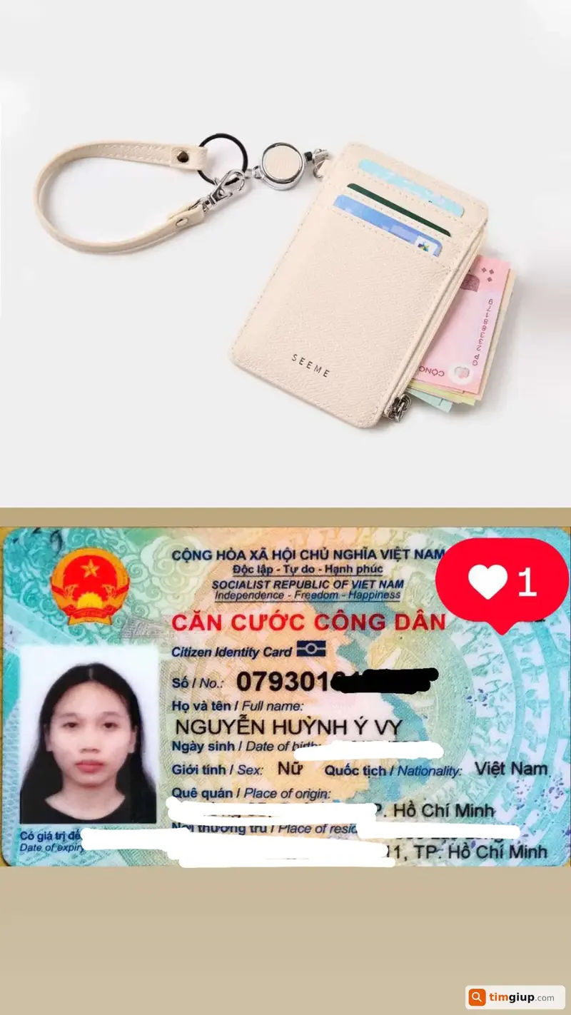 Tìm ví và giấy tờ tùy thân tên Nguyễn Huỳnh Ý Vy tại Quận 1, TP.HCM
