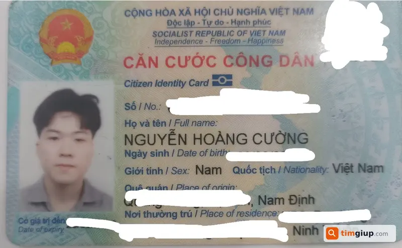 Tìm ví giấy tờ tên Nguyễn Hoàng Cường tại Thủ Đức