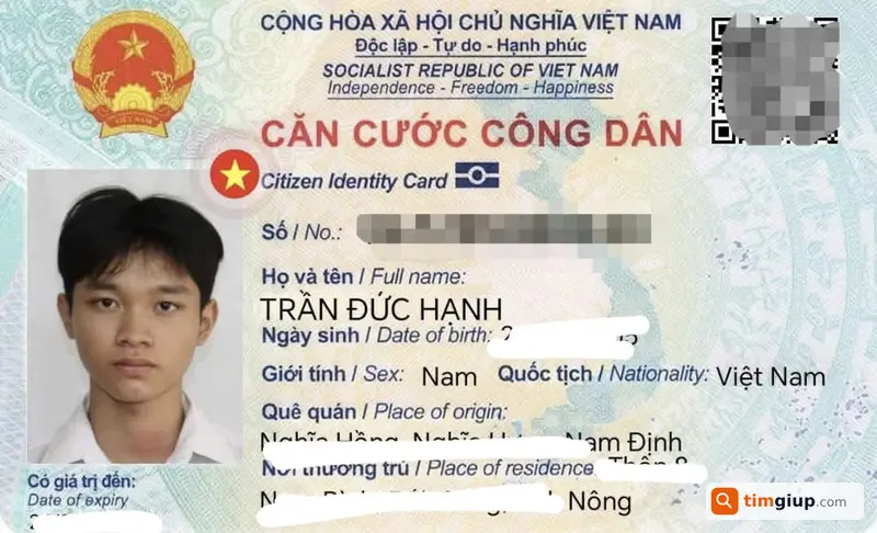 Mất ví kèm CCCD tên Trần Đức Hạnh tại Hoàng Văn Thụ