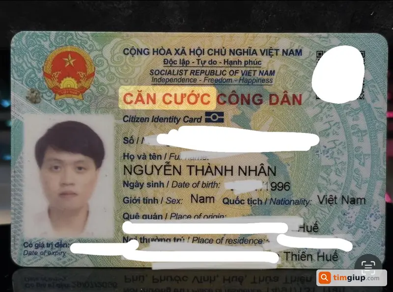 Tìm ví màu đen và CCCD Nguyễn Thành Nhân tại Gò Vấp