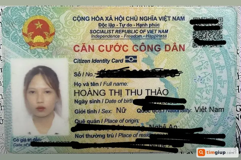 Tìm căn cước công dân của Hoàng Thị Thu Thảo (2002) tại Nha Trang