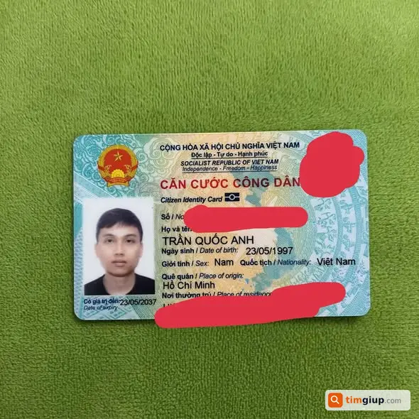 Tìm ví bị mất chứa giấy tờ tên Trần Quốc Anh tại Q7
