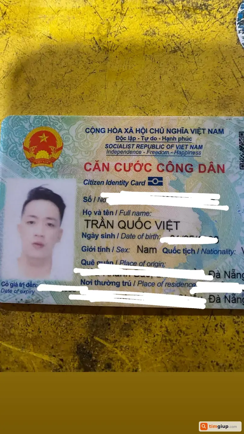 Tìm ví màu đen thất lạc tại Liên Chiểu, Đà Nẵng