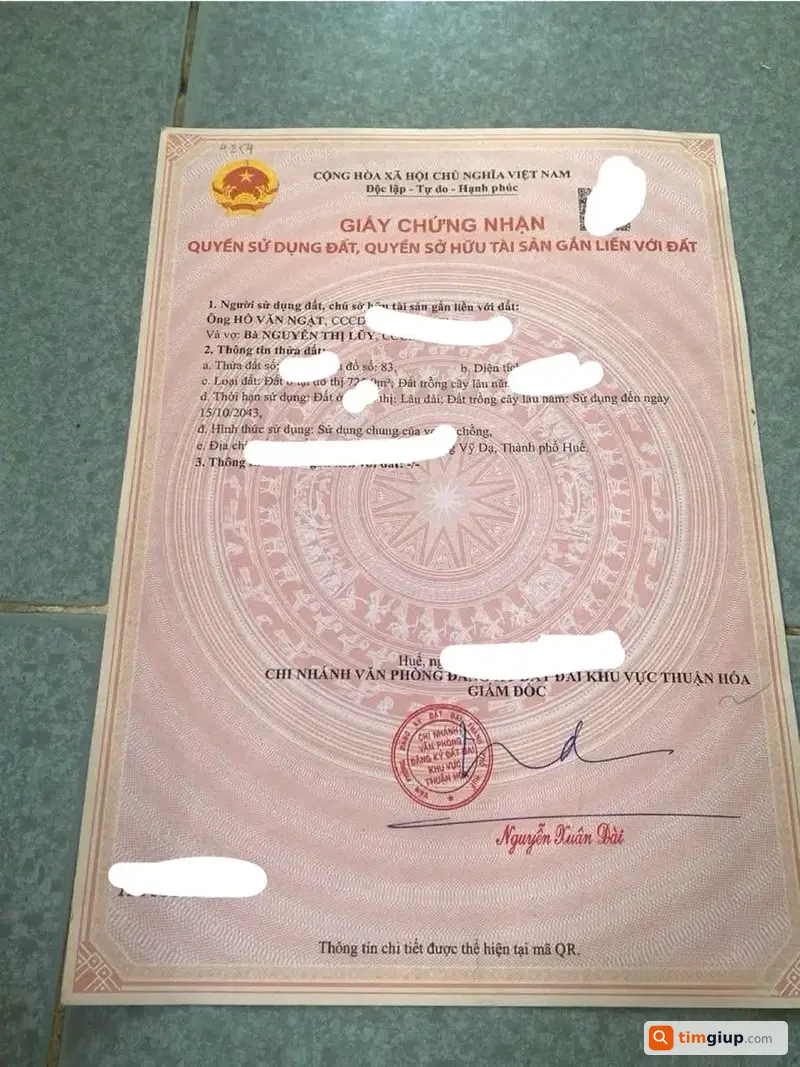 Tìm giấy tờ Sổ đỏ và Giấy khai sinh rơi tại TP Huế