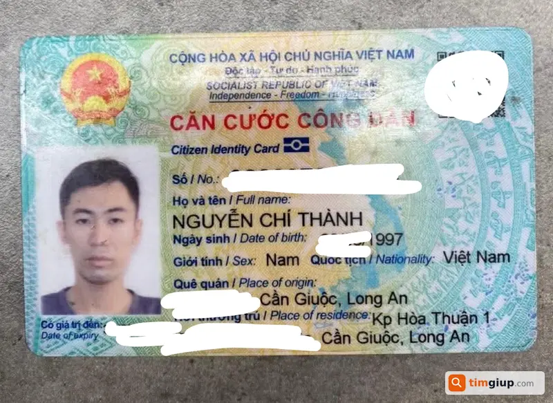 Rơi ví/giấy tờ tên Nguyễn Chí Thành 1997