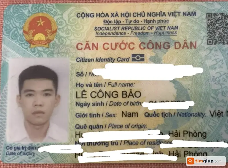 Tìm ví đánh rơi tại Hải Phòng tên Lê Công Bảo