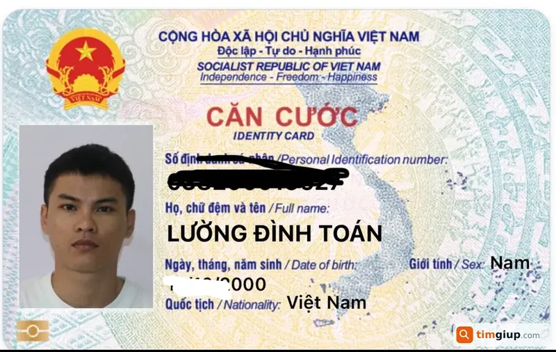 Tìm Căn cước công dân tên Lường Đình Toán tại Tân Bình, TP.HCM