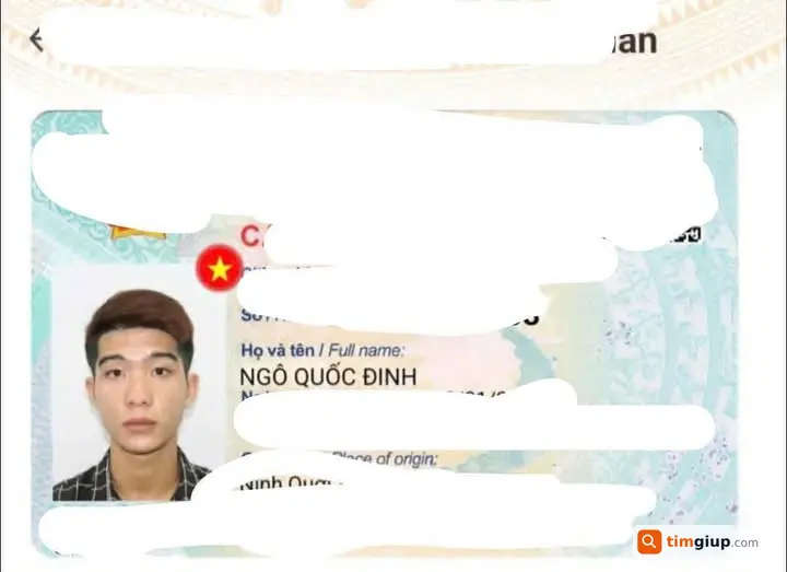 Tìm giấy tờ CCCD mang tên Ngô Quốc Đinh bị thất lạc