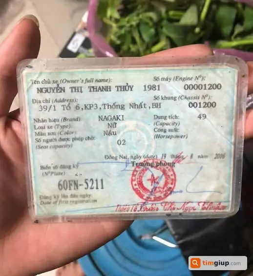 tìm lại cavet xe Dream BS 60FN 5211 khu VSIP D27 Bình Dương