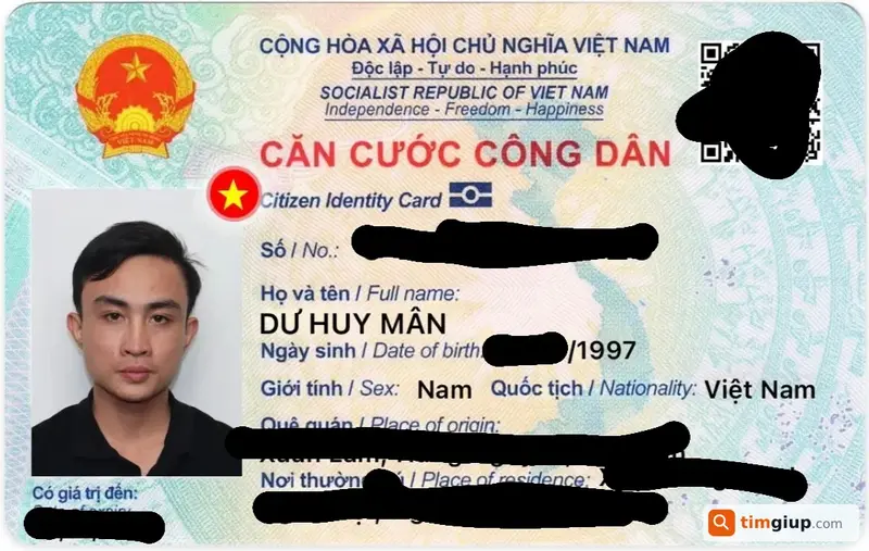 Tìm ví đánh rơi tên Dư Huy Mân tại Thuận An, Bình Dương
