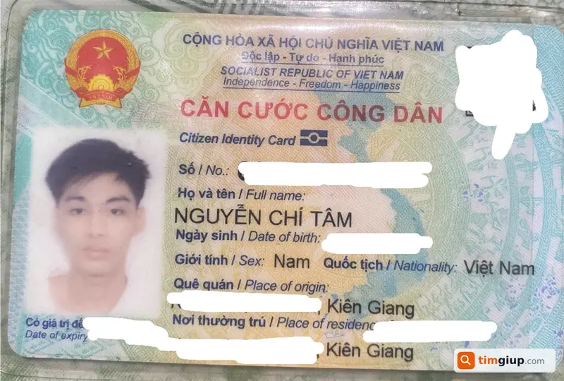 Tìm CCCD tên Nguyễn Chí Tâm rơi tại Thủ Đức, quận 12
