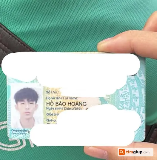 Tìm giấy tờ tùy thân của HỒ BẢO HOÀNG tại Đà Nẵng