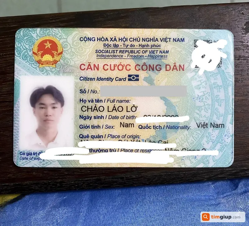 Tìm ví màu đen cùng CCCD tại TP Hải Phòng