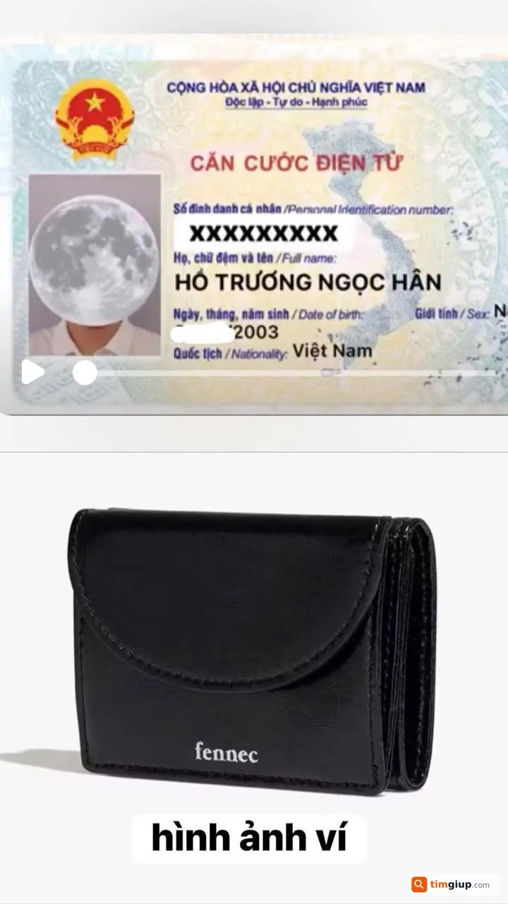 Tìm ví đen hiệu FENNEC và giấy tờ tên Hồ Trương Ngọc Hân tại Quận 11, TP.HCM
