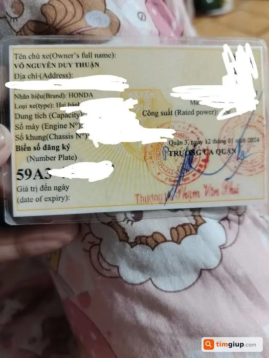 Nhặt được giấy chứng nhận xe máy gần cổng 11, liên hệ nhận lại