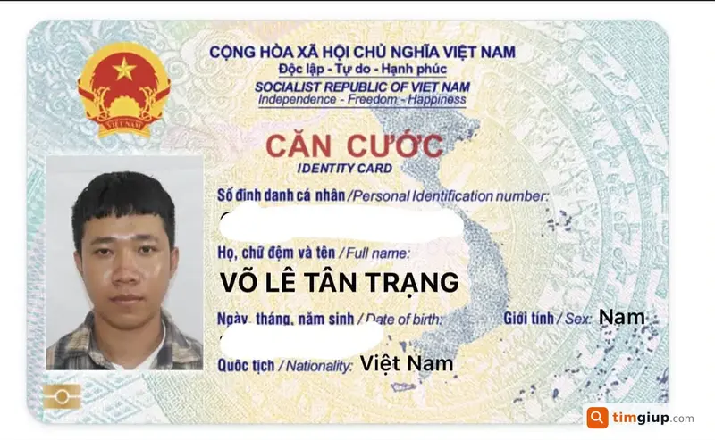 Tìm ví đánh rơi mang tên Võ Lê Tân Trạng tại Long An