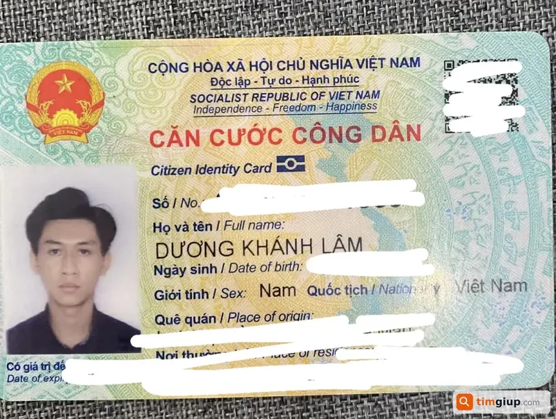 Tìm ví đánh rơi tên Dương Khánh Lâm (1995) tại TP. Hồ Chí Minh