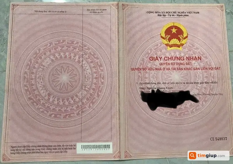 Tìm sổ hồng tên Nguyễn Quang Cảnh rơi tại Sơn Trà Đà Nẵng