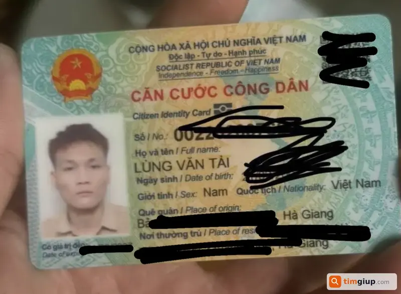 Tìm căn cước công dân tên Lùng Văn Tài (2002) tại Hà Nội