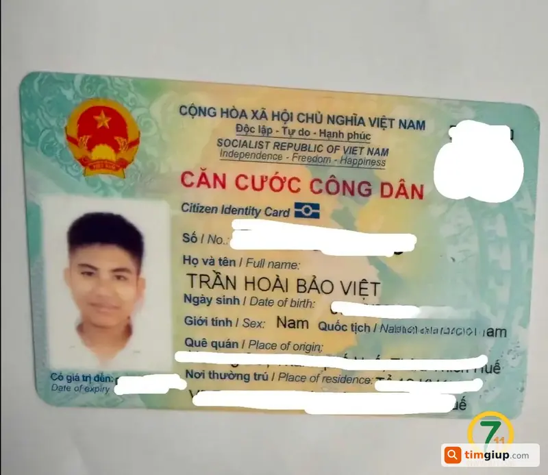 Tìm Ví Tiền Kèm Giấy Tờ Mang Tên Trần Hoài Bảo Việt Ở Huế