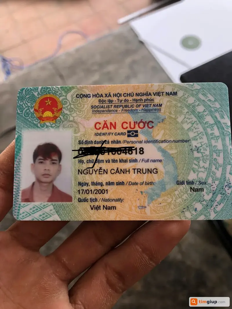 Tìm căn cước công dân và bằng lái xe tên Nguyễn Cảnh Trung