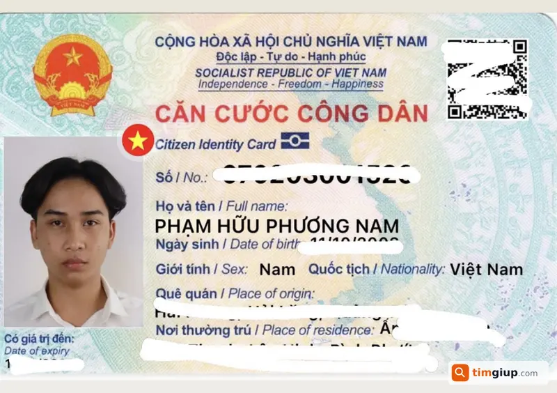 Tìm ví có giấy tờ tên Phạm Hữu Phương Nam (2003)