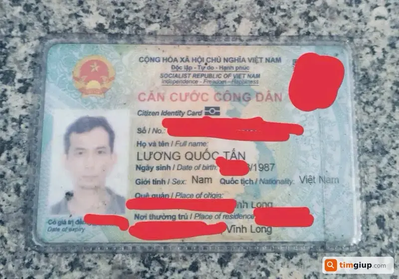 Tìm ví chứa giấy tờ tùy thân của anh Lương Quốc Tấn tại Nhơn Trạch, Đồng Nai