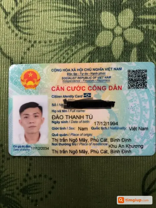 Đánh Rơi Ví Giấy Tờ Mang Tên Đào Thanh Tú Ngày 18-9