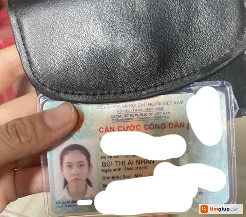 Tìm ví đánh rơi tên Bùi Thị Ái Nhân tại Long Hải, Vũng Tàu