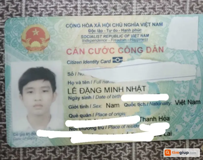 Tìm ví màu nâu có CCCD tên Lê Đặng Minh Nhật tại Hà Nội