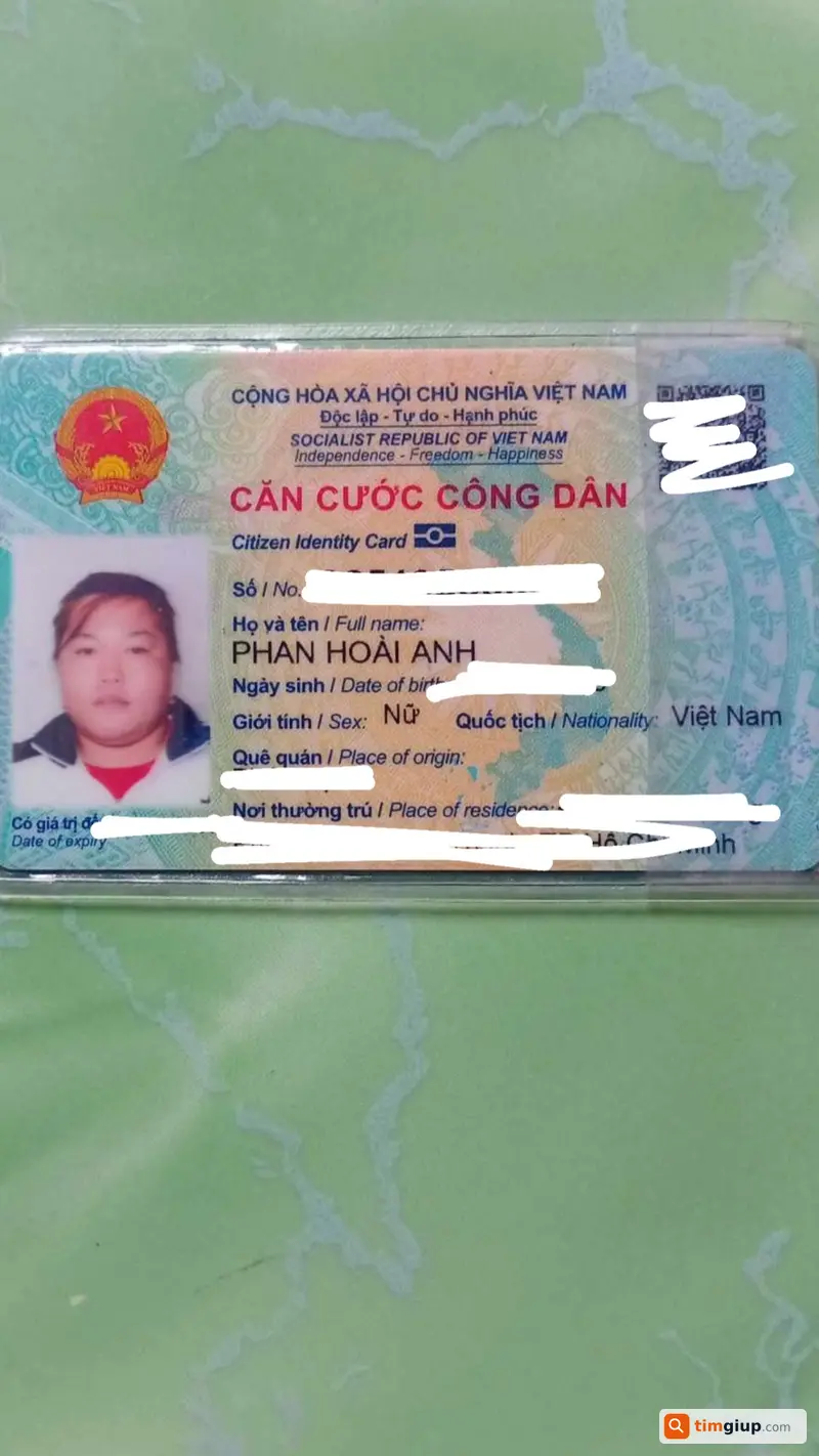 Tìm Giấy Tờ Tùy Thân (cccd) Tên Phan Hoài Anh Tại Tp.hcm
