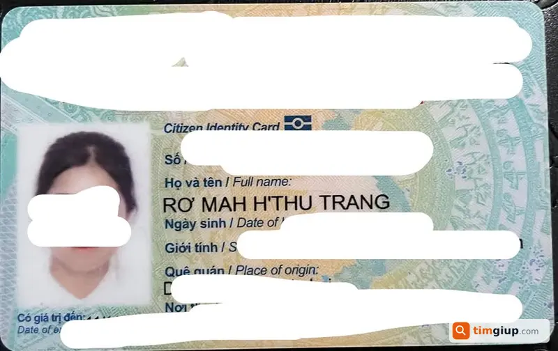 Tìm giấy tờ cá nhân Rơ Mah H’Thu Trang mất tại Đà Nẵng