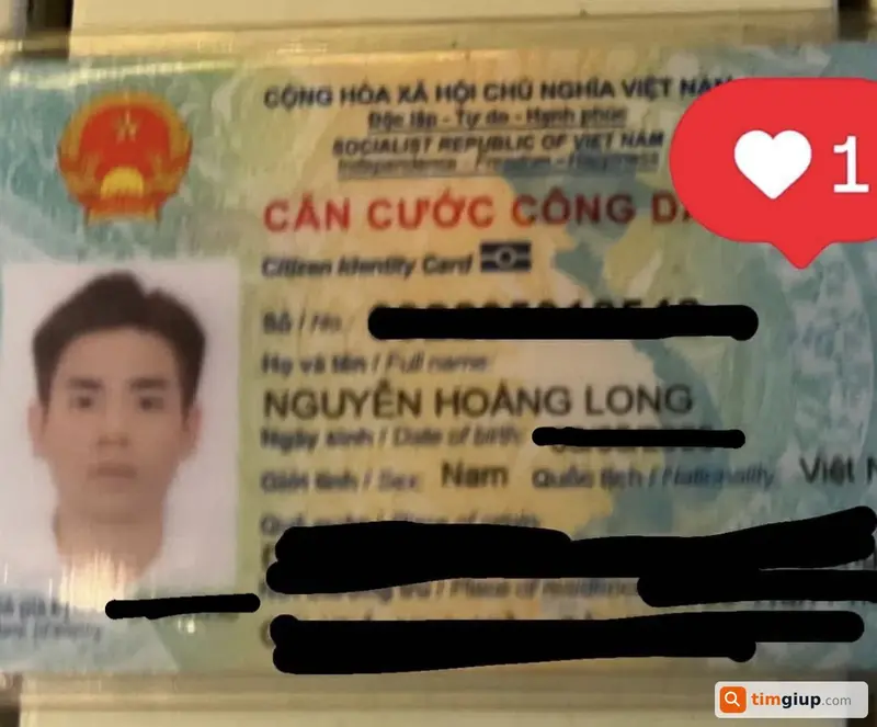 Tìm giấy tờ tùy thân tên Nguyễn Hoàng Long tại Ninh Kiều, Cần Thơ