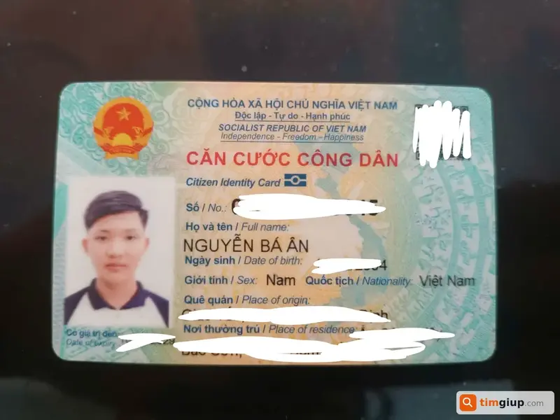 Tìm ví và giấy tờ tùy thân tên Nguyễn Bá Ân tại Thủ Đức, TP.HCM