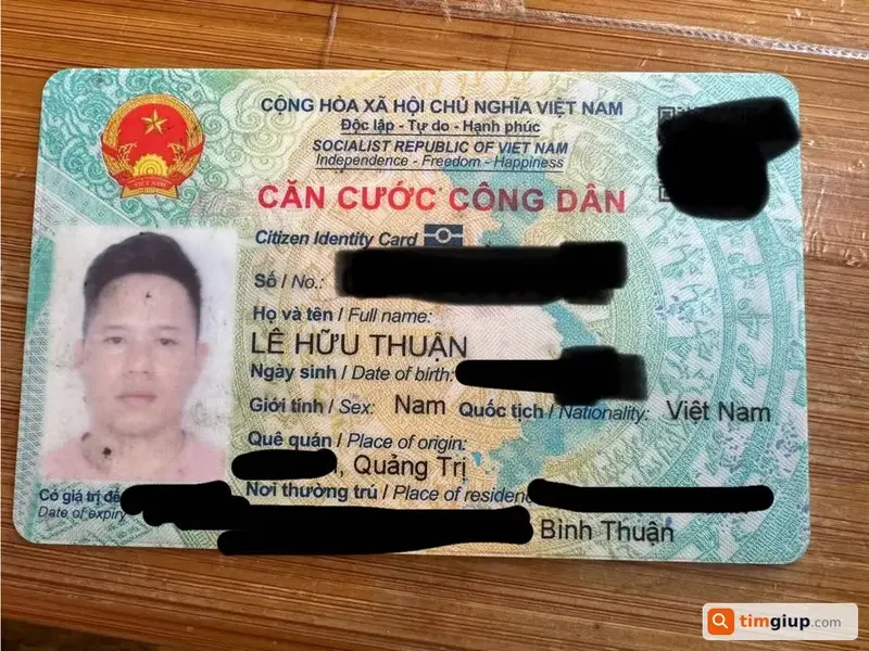 Tìm ví và giấy tờ tùy thân tên Lê Hữu Thuận tại Quận 2, TP.HCM