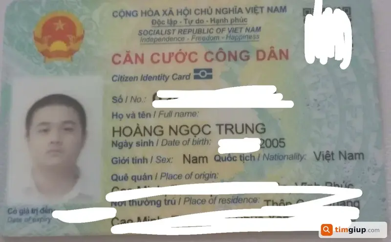 Tìm ví và giấy tờ tùy thân mang tên Hoàng Ngọc Trung