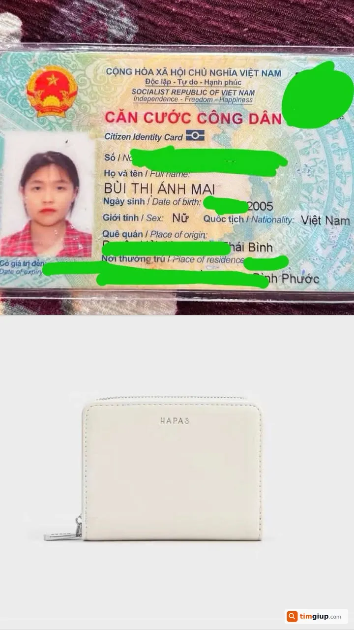 Tìm ví và giấy tờ tùy thân của Bùi Thị Ánh Mai