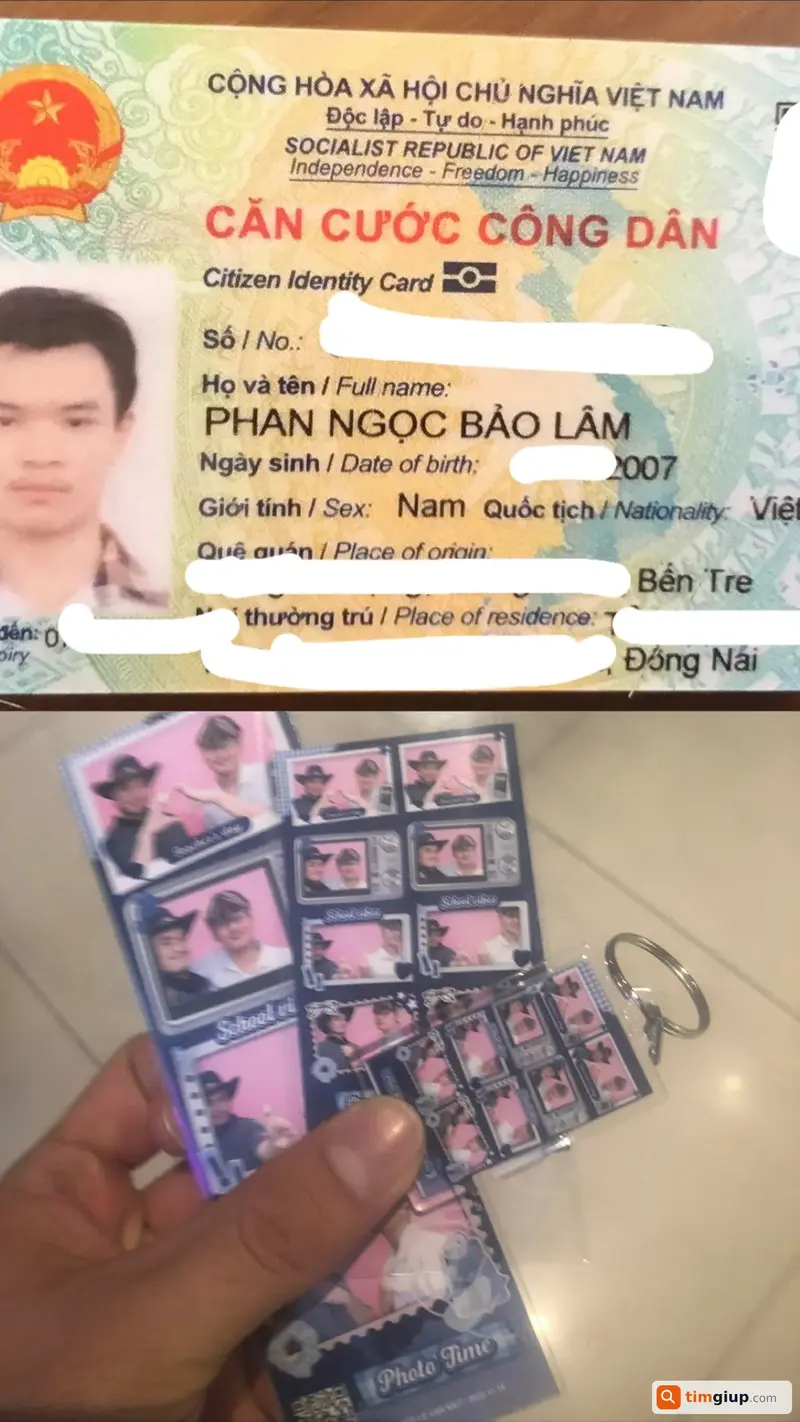 Tìm ví giấy tờ mang tên Phan Ngọc Bảo Lâm tại Thủ Đức, TP.HCM