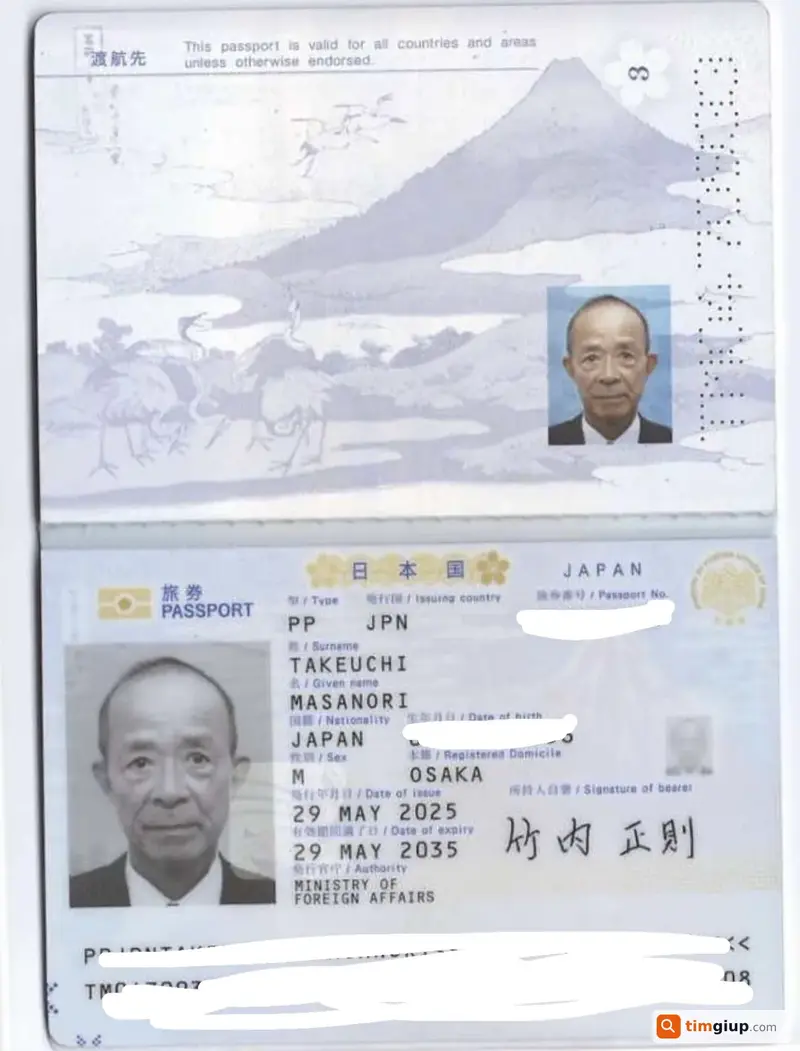 Tìm hộ chiếu thất lạc của ông Takeuchi Masanori tại TP.HCM