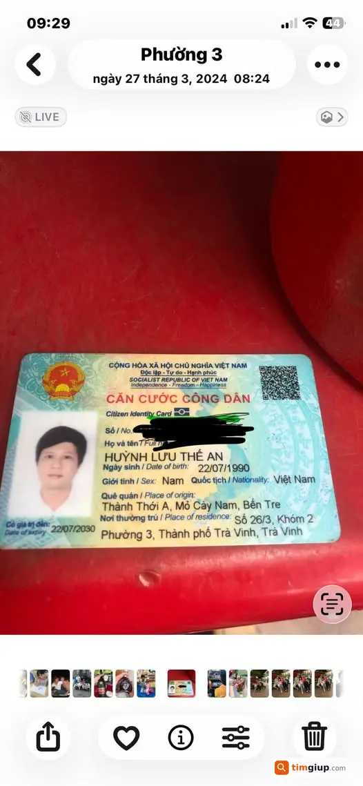 Tìm Ví Và Giấy Tờ Tùy Thân Đánh Rơi Gần Quán Tú, Tiền Giang