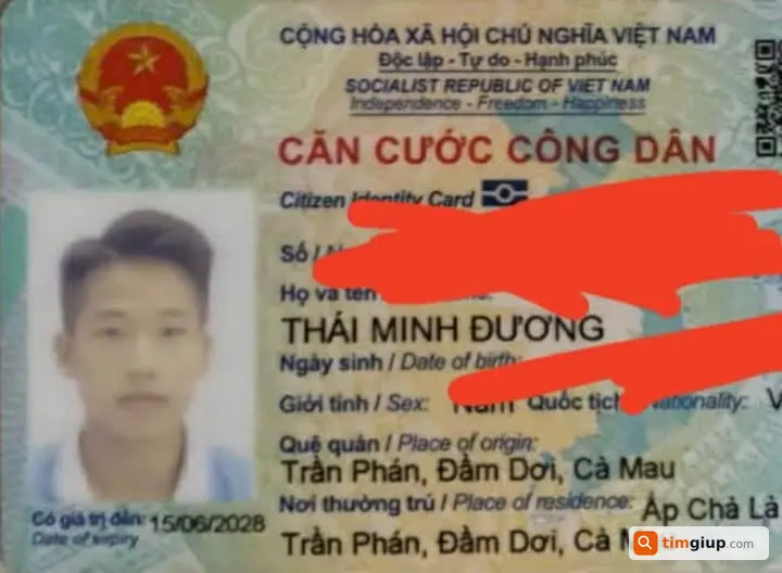 Tìm bóp giấy tờ tên Thái Minh Đương rơi Huỳnh Tấn Phát