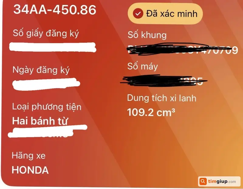 Tìm giấy tờ xe Wave mang tên Phạm Thành Nam tại Hà Nội