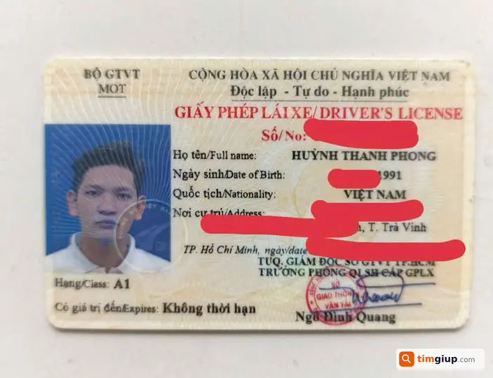 Mất ví giấy tờ tên Huỳnh Thanh Phong khu vực Q3–Thủ Đức